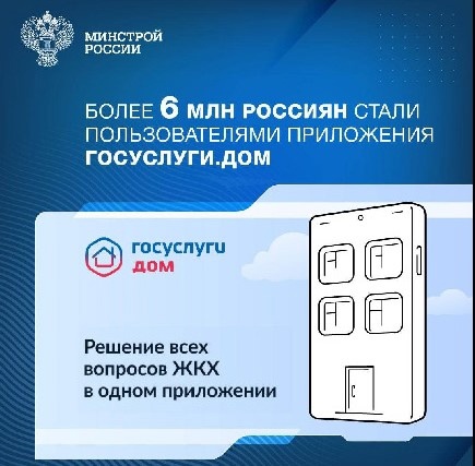 Более 6 млн. россиян стали пользователями приложения Госуслуги.Дом..