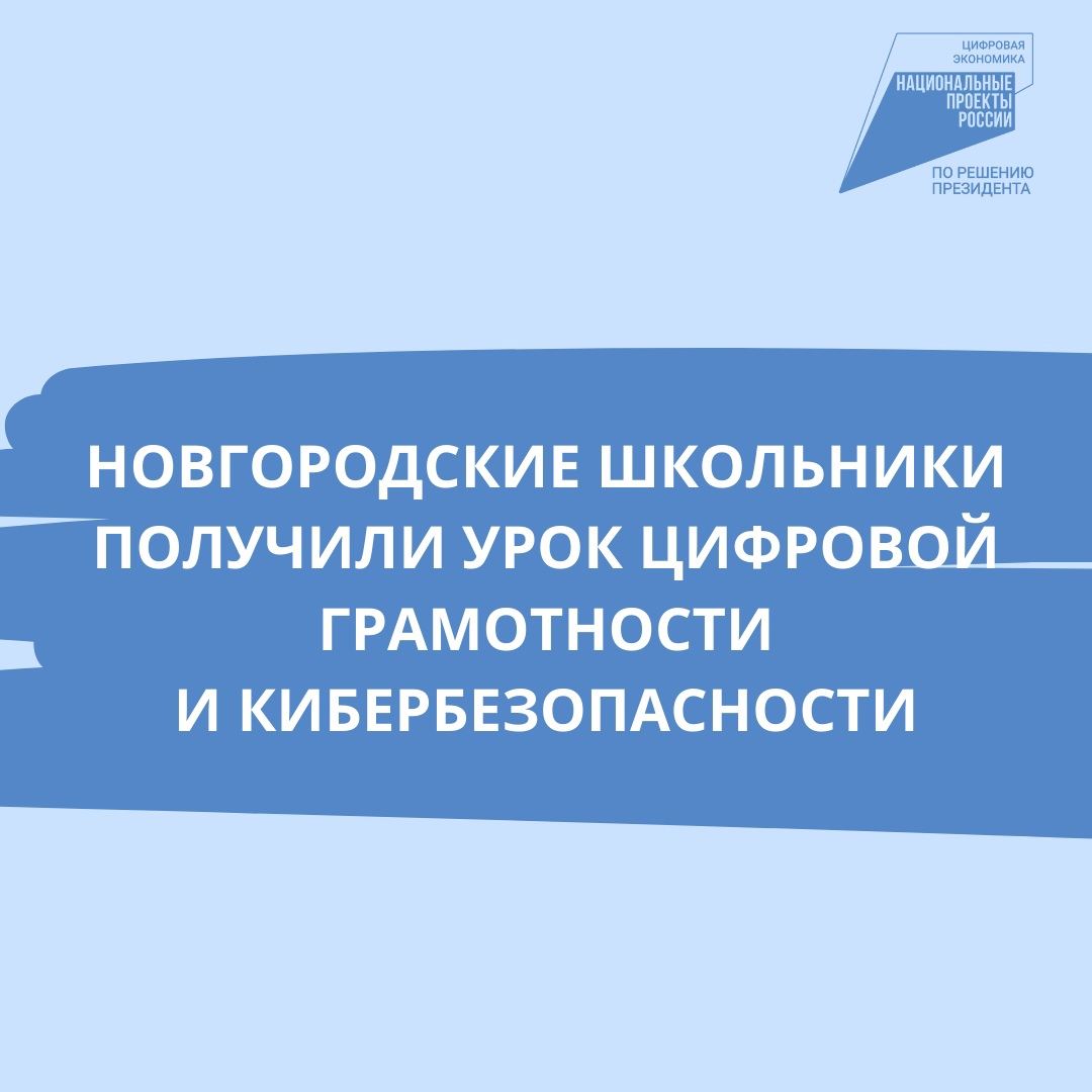 Новгородским школьникам провели урок цифровой грамотности и кибербезопасности.