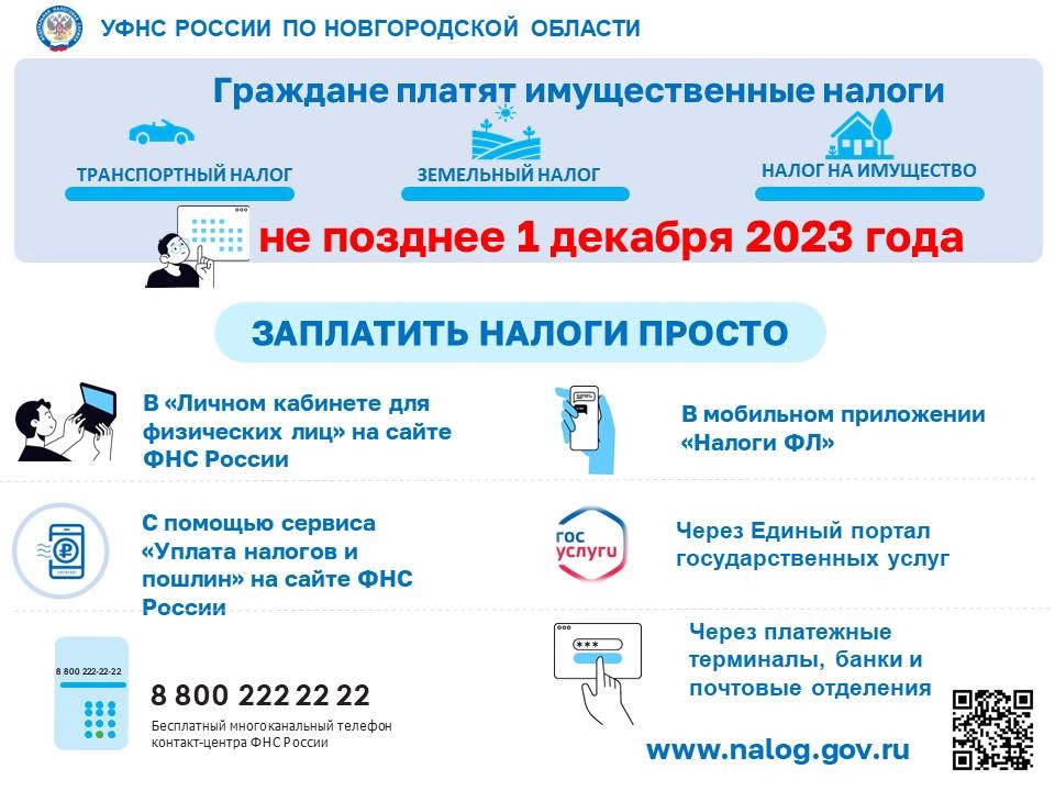 Уплата имущественных налогов в 2023 году